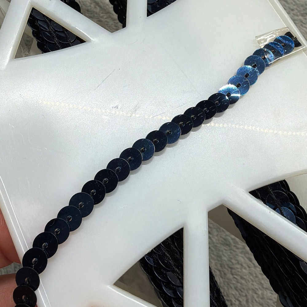 VTG Simplicity Navy Blue Sequin Trim 1/4 Inch Single Row 18 Yards 1866306055 NEW